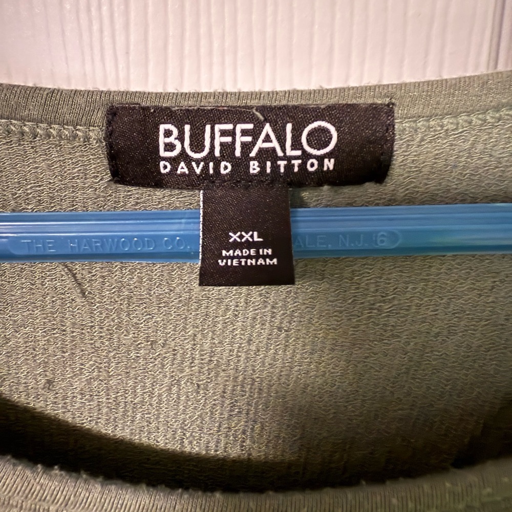 Buffalo David Bitton Women's French Terry Short Sleeve Top (XXL, Sage) - Picture 3 of 4